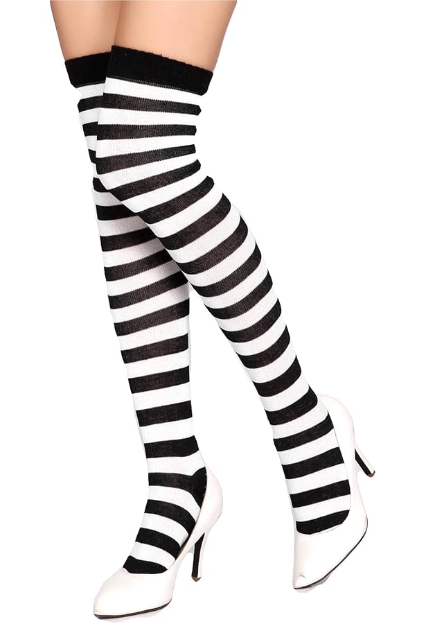Bas Leg Avenue Sans Couture - Motif Torsadé Noir Et Gris, Taille Unique, Neuf Avec étiquettes