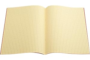 THE DYSLEXIA SHOP A4-7mm Squared Tinted Exercise Book - Red Cover - Cream - Pack of 10