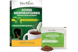 Herbion Naturals Respiratory Care Herbal Granules - 10 granules pour toute la famille - Favorise la santé des voies nasales et de la fonction respiratoire - Symptômes - Soutient le système immunitaire