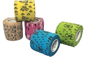 LisaCare Plaster dla dzieci samoprzylepny – elastyczny, wodoodporny, odporny na kurz, tłuszcz i zabrudzenia plaster – kolorowe motywy – 5 rolek po 5 cm x 4,5 m (5 cm)