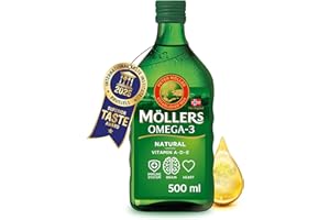 MÖLLER'S Moller’s ® | Huile de foie de morue oméga 3 | Compléments alimentaires oméga-3 avec EPA, DHA, vitamines A, D et E | Prix Superior Taste | Marque vieille de 166 ans | Neutre | 500 ml