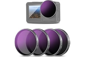 NEEWER Set Filtri ND/PL Compatibile con DJI Osmo Action 3/4/5 Pro, 4pz, ND8/PL+ND16/PL+ND32/PL+ND64/PL, Accessori Action Cam, Filtro a Densità Neutra Polarizzante, Vetro Ottico HD Multistrato, FL-A77