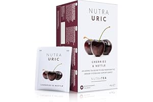 NUTRAURIC - Uric Acid Support - Containing Natural Cherry & Nettle - 40 Enveloped Tea Bags - by Nutra Tea - Herbal Tea - (2 Pack)