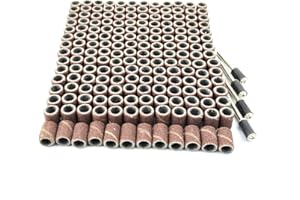 Merryland Bęben Szlifierski 120# 6,5mm Do Dremel 184szt, Tuleja Szlifierska 120# 6,5mm 180szt I Trzpień 4szt, Mini Narzędzie Obrotowe Akcesoria Do Elektronarzędzi DIY, RMTA184C4