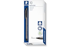 STAEDTLER 4320 M-9 Stick Rainbow - Penna a sfera, confezione da 10, colore: Nero