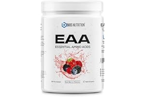‎BIOS NUTRITION EAA Pulver RED BERRY 500gr - essentielle Aminosäuren - 11gr Protein pro Portion - ohne schlechten Nachgeschmack - vegan & hochdosiert - BIOS Nutrition (Made in Germany)