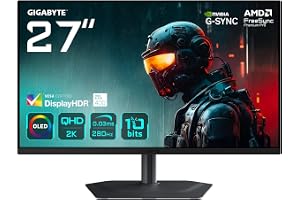 Produktbild: Gigabyte MO27Q2A 27" OLED 2K QHD Gaming-Monitor – 2560 x 1440, 280Hz, 0,03ms, 250 cd/m², FreeSync Premium Pro, DisplayHDR Tru
