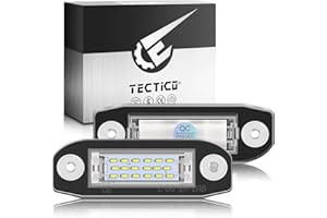TECTICO LED Luci targa auto Lampada targa E-Mark ECE Bianco puro 6000K Canbus Nessun errore Compatibile con Volvo S60 V60 V50 XC60 XC70 XC90,2 pezzi