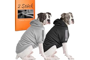 SOADKP Hunde Pullover Kapuzenpulli mit Fleece – Warme Hoodies & Mantel für große Hunde (Schwarz+Grau/8XL)