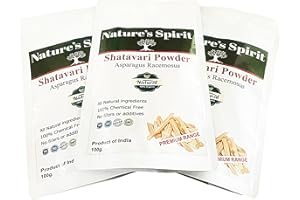 NATURE'S SPIRIT Shatavari Powder -”Asparagus Racemosus “ 100% Pure Natural Triple Filtered Premium Grade Product (300g (3 x100g))