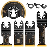 Accessories Titanium Multitool 5 Pieces AICOYA Titanium Oscillating Saw Blades for Metal, Wood, Plastic