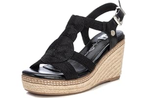 XTI - Sandalia cierre de hebilla para mujer, color: negro, talla: 39