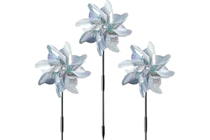 Shengruili 3PCS Windräder Vogelabwehr,Windrad Obstgarten,Vogelabwehr Reflektierende Windmühle,Obstgarten Vogelabwehr,Reflektierende Windmühle,Vogelschreck Reflektierende Vogelabwehr