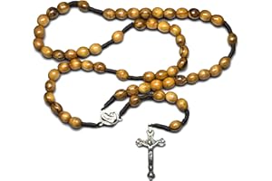 FROM THE HOLY LAND Holy Land Olive Wood Rosary, Handmade in Bethlehem & Jerusalem with Crucifix, Soil Sample & Certificate