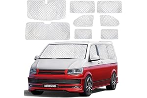 MRWIZMS Pare Soleil Voiture Pare Brise pour VW T5 T6, Couverture Pare Brise Voiture, Protection UV en Aluminium Non tissé de première qualité, Pare-Soleil de Pare-Brise VW amélioré… (VW T5 T6 8PCS)