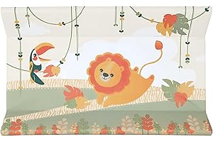 Kikido Cambiador Bebe Universal - 74 x 46 x 10 cm - León - Trocador de Bebé Impermeable - Tejido Suave con Relleno de Esponja Fácil de Lavar