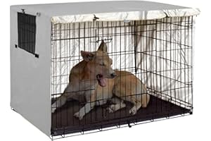 ZHONGKAIHUA Housse de niche pour animal domestique -Coupe-vent et anti-poussière -Polyester -Housse de protection pour cage métallique - Facile à mettre et à enlever -Accessoires pour chien et animal domestique