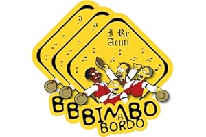 CMR DESIGN CO x3 Adesivo per Auto Bimbo a Bordo Stile Simpson - Baby on Board Originale con Iconico Design Giallo I re Acuti - Acquista Ora per un Tocco Divertente!