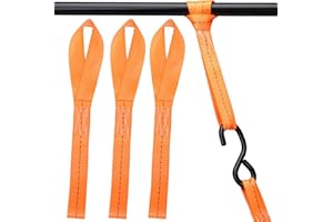 OVAKIA Soft Loop Tie Down Straps 30 cm, 4 PCS 800kg Load Capacity Breaking Strength Belts, for use with Ratchet Strap Secure Trailering of Motorcycles Kayak