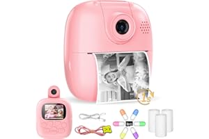 PONOSEU Macchina Fotografica Bambini Istantanea, Digitale Fotocamera Istantanea Bambini, Macchina Fotografica per Bambina, Regalo Di Compleanno Natale Per Bambini Dai 3 ai 14 Anni, 1080P