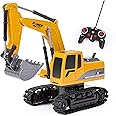 Thedttoy Remote Control Digger RC Excavator 2.4GHz Remote Control Excavator Diggers Construction Toys for Kids,6 Channel RC Diggers Tractor Toy w/Light, Birthday Xmas Gift for 3 4 5 6+ Year Old Boys