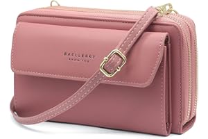 HNOOM Bolso Movil Mujer Cuero PU Bolsos Bandolera de Mujer Gran Capacidad Bolso Monedero Movil Mujer Mini Bolsos para Movil Bolso Cartera Movil con Ranuras para Tarjeta y Monedero Mujer