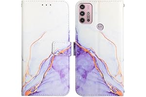 LEMAXELERS Custodia Motorola Moto G30 Cover Portafoglio,Motorola Moto G30 Custodia Marmo Glitterato Wallet Shock-Absorption Magnetica Supporto Protettiva Leather Flip Cover,YB2 Marble Zi White