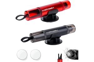 MOBUMEIA 2 Stück Auto Notfallhammer, 2 in 1 Gurtschneider & Glasbrecher, Sicherheitshammer Auto für Autoscheiben, Glasbrecher Auto Essentials,Notfallhammer fürs Auto,Bus(Schwarz+Rot)