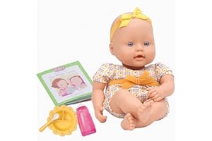 Battat - BG7001Z - Baby Sweetheart Poupon Nouveau-Né Corps Mou - Heure du Repas – une Histoire Facile à Lire "The Magic Spoon" (en anglais) plus une Cuillère, un Bol et un Biberon - Dès 18 mois