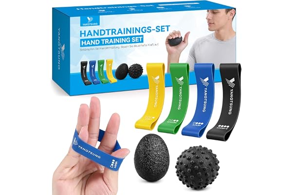 YANGTSUNG Fingertränare, Handtränare Set 6 Delar, Finger Exerciser, Fingerresistansband, Stressbollar, för Riktad Träning, St