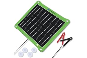 ECO-WORTHY 7.5W Panel Solar 12 V Cargador Solar de Batería de Coche, Cargador Solar para el Cuidado del Coche, Panel Solar Portátil Impermeable para Coche, Barco, Moto, Camper, Camión etc.