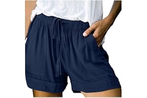 ZILOSCONCY Mujer Pantalones Cortos Moda Casual Verano Shorts Talla Grande con Bolsillo y Cinturón Ajustados Cordón Trekking Deportivos Secado Rápido Pantalon Cargo de Entrenamiento Transpirables Pantalones