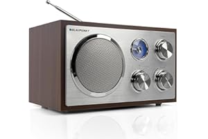 Blaupunkt RXN 19 WN Retro Radio, UKW FM Küchenradio, einfache Bedienung, Radio klein, Analog Tuner, USB-Port 2.0, SD Kartenleser, Antenne, Holz-Gehäuse, Nostalgie-Radio mit Netz-Kabel, Walnuss