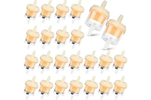 QLOUNI 24 PCS Fuel Filter 6-8mm Reusable Motors Petrol Filter Universal Gas Inline Fuel Filters Filtration Speed Quick Fuel Filter for Motorcycle, Scooter, Generator, Lawnmower Machines, Auto