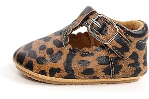 YloveM Baby Leather Shoes First Walking Shoes Mary Jane Flats Anti-Slip Rubber Soft Sole Princess Shoes Toddler Infant Newborn Girls Outdoor Casual Shoes Seasons