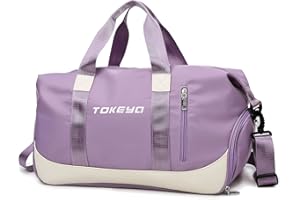 Tokeya Borsone Palestra 40L Borsa da Viaggio Pieghevole Donna con Scomparto per Scarpe e Bagnato Impermeabili, Grande Borsa Sportiva Weekend Impermeabile Tote Travel Bag Per Piscina Sport Gym, Viola
