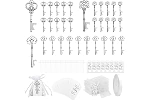 GEERDAN 30pcs Bomboniere Matrimonio Chiave Apribottiglie, Bomboniere Decorazione Rustica Antica per Feste (Argento Antico)
