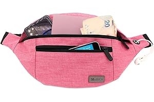 MOBICO Large Crossbody Bum Bag Belt Bag for Men and Women Waist Bag Outdoor Large Mobile Phone Case Sports Waterproof Running Belt Shoulder Bag Money Belt for Camping Hiking Fitness Bicycle Gifts, Black,