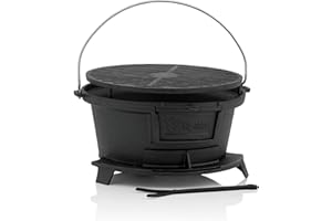 BBQ-Toro Parrilla de Hierro Fundido Estilo "Hibachi" I Parrillas de Mesa Portátiles I Mini Barbacoa