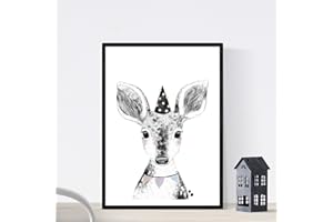 Nadruk Nacnic dla dzieci. Dziecko jeleń z fasoli. Plakat zwierzęcy dla dzieci A3 bez ramki.