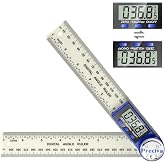 Preciva 360&deg; Rotating Dual Scale Digital Display Angle Protractor,400mm Angle Meter with LCD and Lock Function,Electronic Rul
