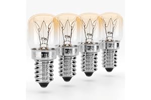 greate® ugnslampa E14 15W | 4-pack - ugnslampa 300 grader för ugnar, grillugnar, mikrovågsugnar - 15 Watt E14 glödlampa ugn 7
