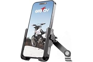 Grefay Support Téléphone Moto Support Telephone Scooter [Libération Rapide en 1S] Support Téléphone pour Rétroviseur Moto avec Rotation à 360° pour Smartphone de 4.5-7" Pouces