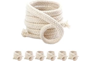 CXXTKCXXLC 600cm Ø 6mm Ersatzdocht für Öllampen Zuschneidbar- Premium Ersatzdocht für Gartenfackel, Bambusfackel, Lampendocht Öllampe, Fackel-Docht, Rund, 6 Stück 100 cm Länge