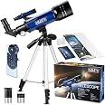 Télescope Astronomique Viking 60/900 AZ - Pour Enfants Et Débutants, Avec Trépied Et Accessoires