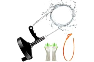 FLSEPAMB Snake Drain Auger，(4 Pack) 25FT Multifunctional Sink Unblocker Tools, Drain Plumbing Snake Unblocker, Hair Clog Remover for Kitchen, Bathroom, Shower and Tub