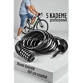 Transformacion Şifreli Bisiklet Kilidi 16 mm Kalınlık 160 cm Scooter Motosiklet Kilidi - &Ccedil;elik Kablo 722480