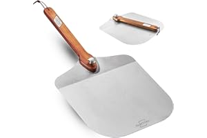 SILBERTHAL Pala per pizza corta - Acciaio inox 30 cm - Manico pieghevole - Proffessionale e rettangolare