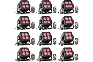 Rtktoup 12PCS RGBW Par LED, 40W Luci del Palcoscenico 4/8CH con Telecomando/Suono Attivato Luce di Scena, Luci Discoteca per Feste Bar Show DJ Matrimonio Halloween Natale