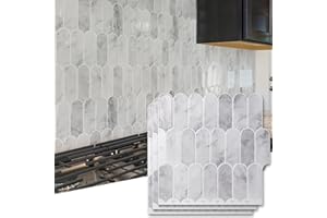 Art3d Keramikfliesen Marmorfliesen Küche Bad Waschküche 3d Fliesenaufkleber 10-Stück Selbstklebende Fliesen Klebefliesen Fliesenfolie 30 x 30 cm Grauer Marmor